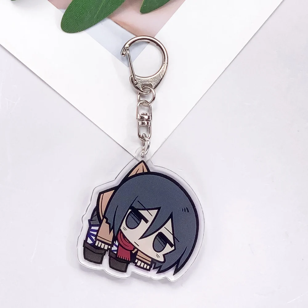 1/13Pcs Anime Characters Attack on Titan Acrylic Keychain Accessories Cute Bag Charm Backpack Pendant Keyring Gifts For Friends