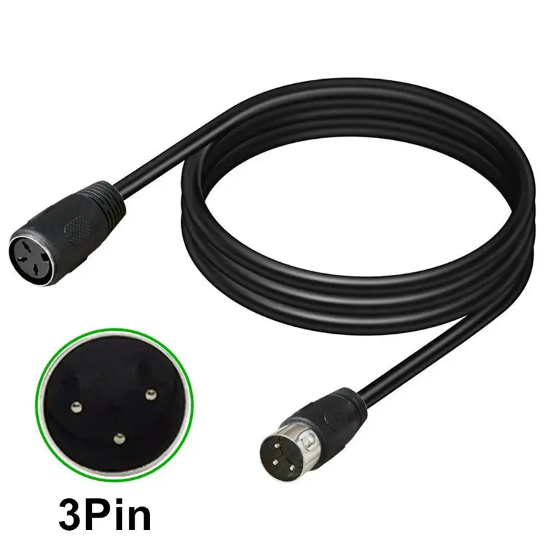 Pure Copper DIN 3Pin Large 3-Core Male and Female Audio and Video AC Power Supply 220V 16A Medical Equipment Connection Wire