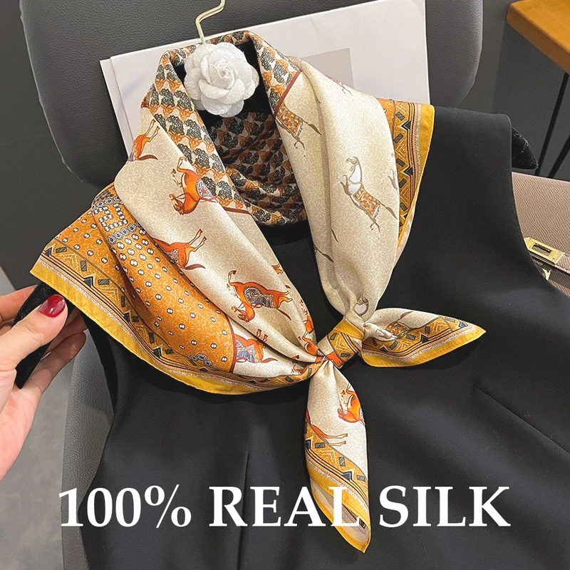 

100% Pure Silk Scarf Women Shawl Wrap for Ladies Summer Sun Protection Scarves Pashmina Neckerchief Female Hijab Bandana Bufanda