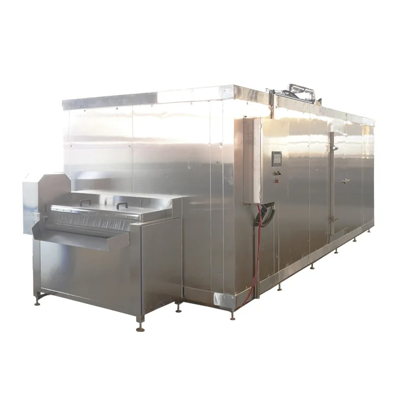 

Tunnel type, quick freezer, seafood, assembly line, food freezing