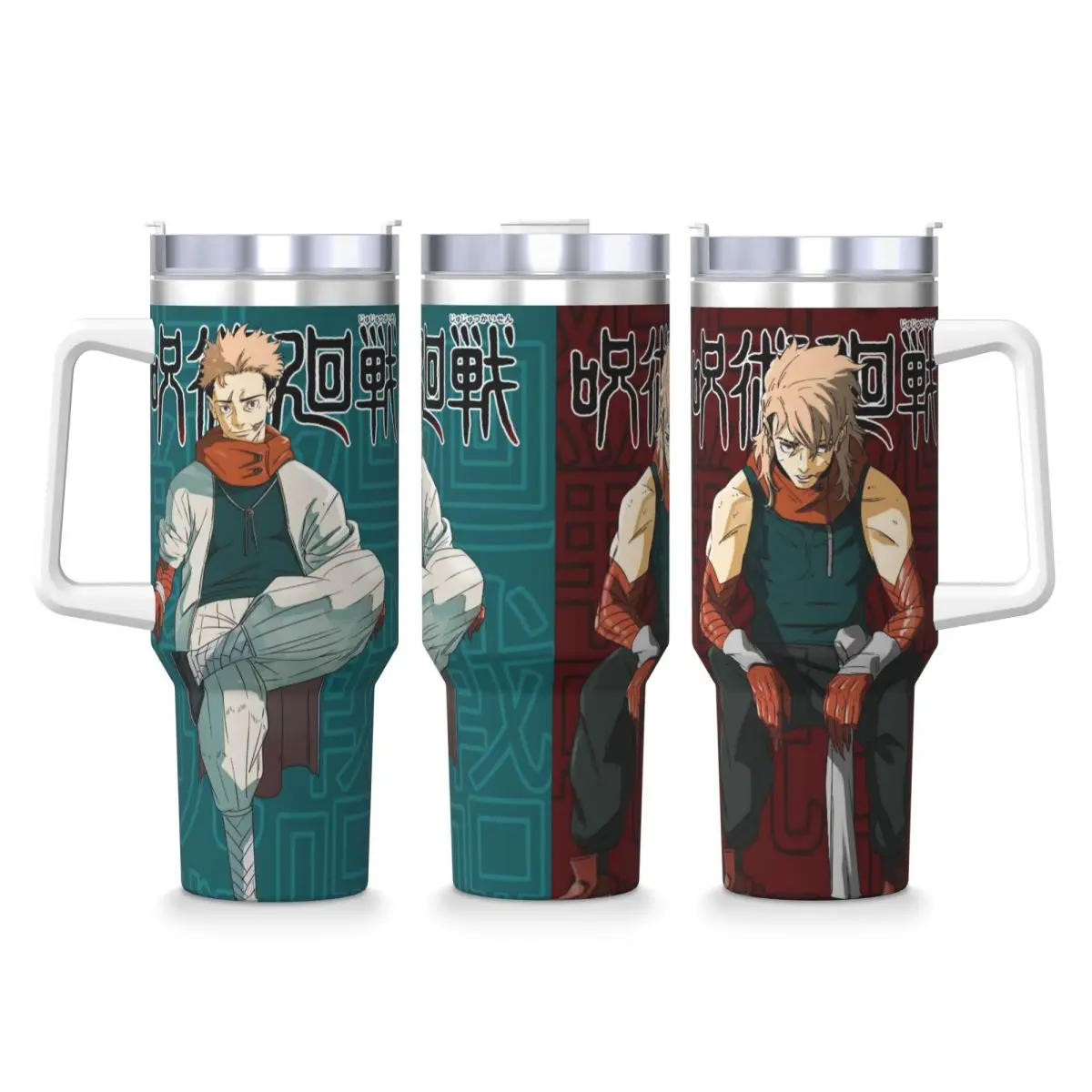 Maki Zenin & Mai Zenin Jujutsu Kaisen Tumbler Cold Drink Water Bottle Leakproof Stainless Steel Cups Printed Driving Mugs Cup