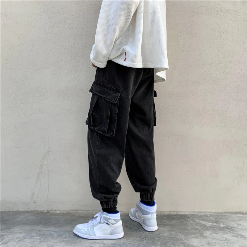 Trendy Loose Casual Harajuku Style Men's Workwear Jeans Autumn Winter Fashionable All-Match Cargo Pants Youth Popular Long Tr...