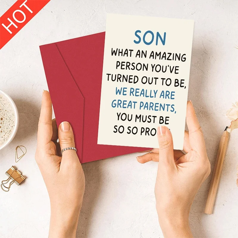 

Funny Son Greeting Card, What An Amazing Person Youve Turned Out To Be, Humorous Parent Joke Card for Fathers Day