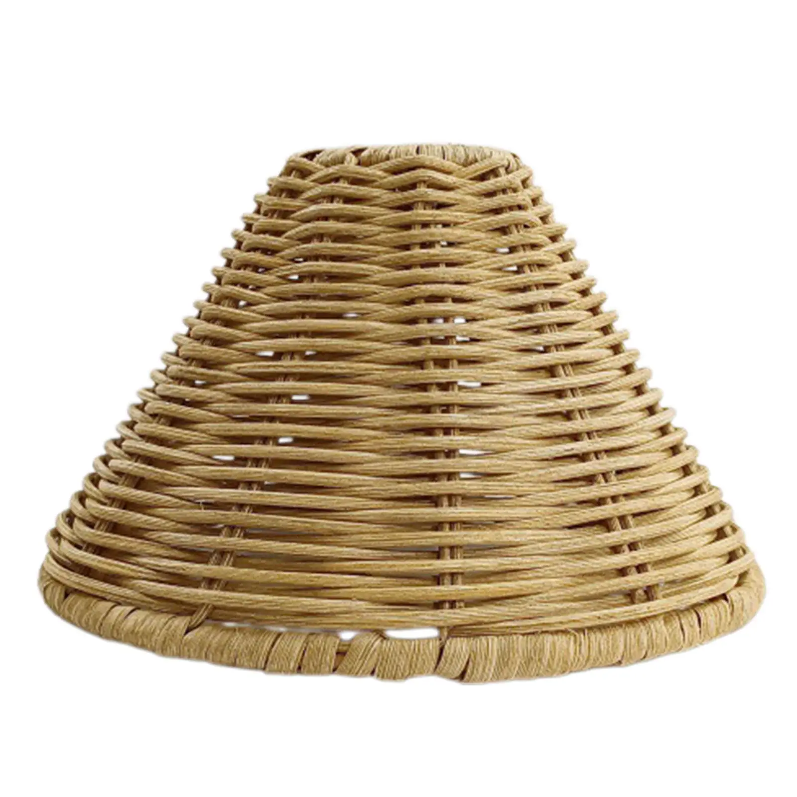 Clip-On Chandelier Lamp Shades Cone Rattan Lampshades Replacement For Floor Lamps Pendant Light Wall Sconces