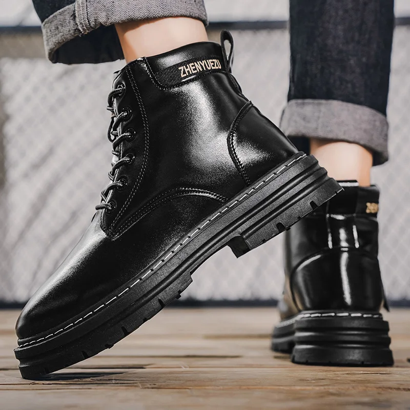 Fashion Men's High‑Top Boots, Soft Comfort Lining, Wear‑Resistant Sole, Great For Outdoor Sports And Hiking view 6