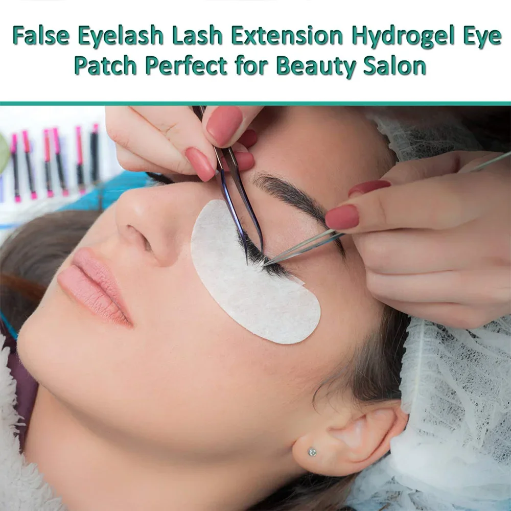50 pares de remendos para os olhos sob almofadas de cílios para construção de remendos de papel de hidrogel adesivos sem fiapos para cílios postiços laukiss