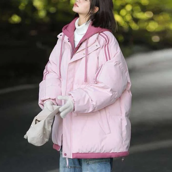 New Fashion Couple Coats Men Detachable Hooded Loose Casual Winter Coats Down Jackets Quality Male Thicker Warm Parkas Size 3XL