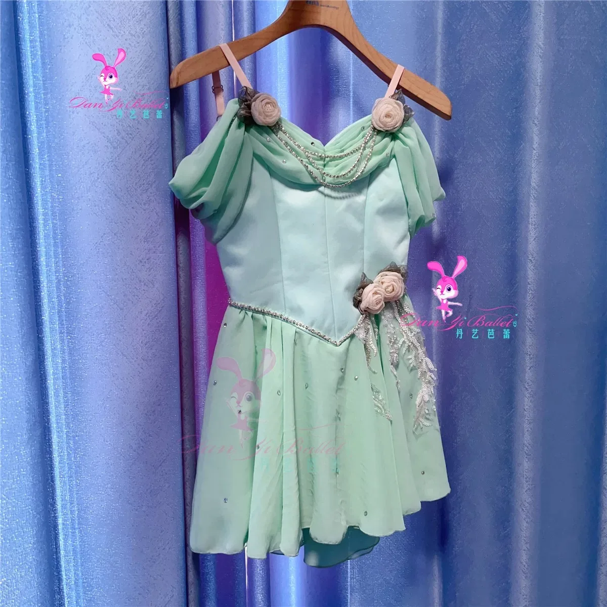 Danyi green Cupid girls' ballet dress short gauze skirt competition costume professional customization