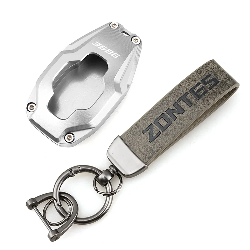 Motorcycle-Accessories-CNC-Remote-Control-Key-Case-Key-Shell-Cover-&-keychain-Keyring-For-Zontes-368G-368-G-2023-2024-2025-2026+