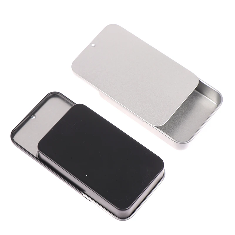 80*50*15mm Mini Iron Box Slide Cover Storage Box Portable Tin Boxes Container Wedding Jewelry Container Cosmetic Home Organizer