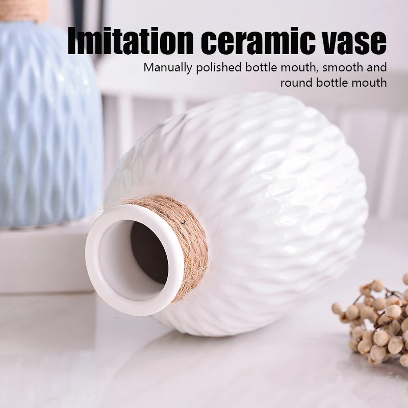 Modern Flower Vase White Pink Blue Plastic Vase Flower Pot Basket Nordic Home Living Room Decoration Ornament Flower Arrangement image 3