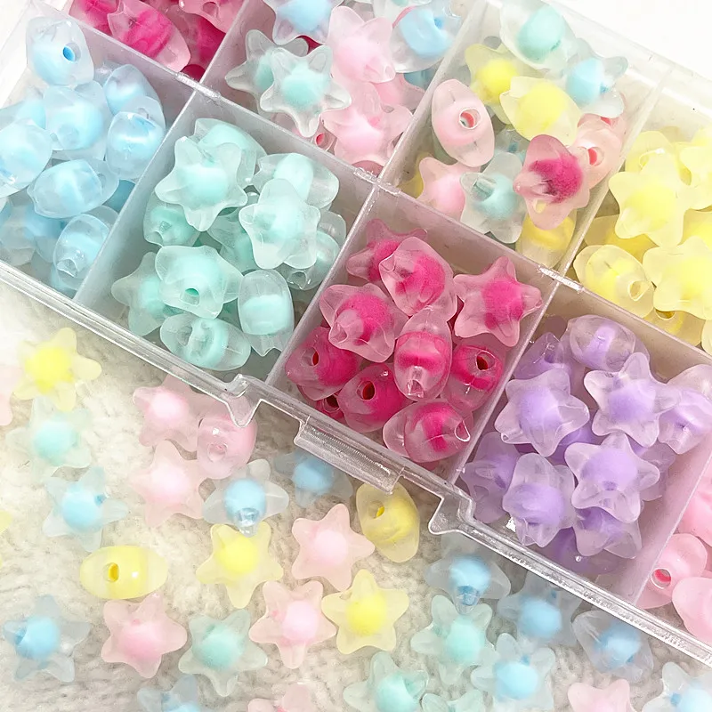 

30pcs 12mm Matte Acrylic Five-pointed Star Loose Spacer Beads for Jewelry Making DIY Handmade Accessories