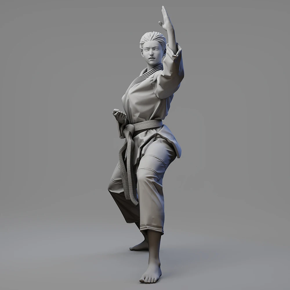 OceanCosmos miniatures, Original, Karate girl, combat sports theme, fighting power, Resin unpainted Model kit figure GK