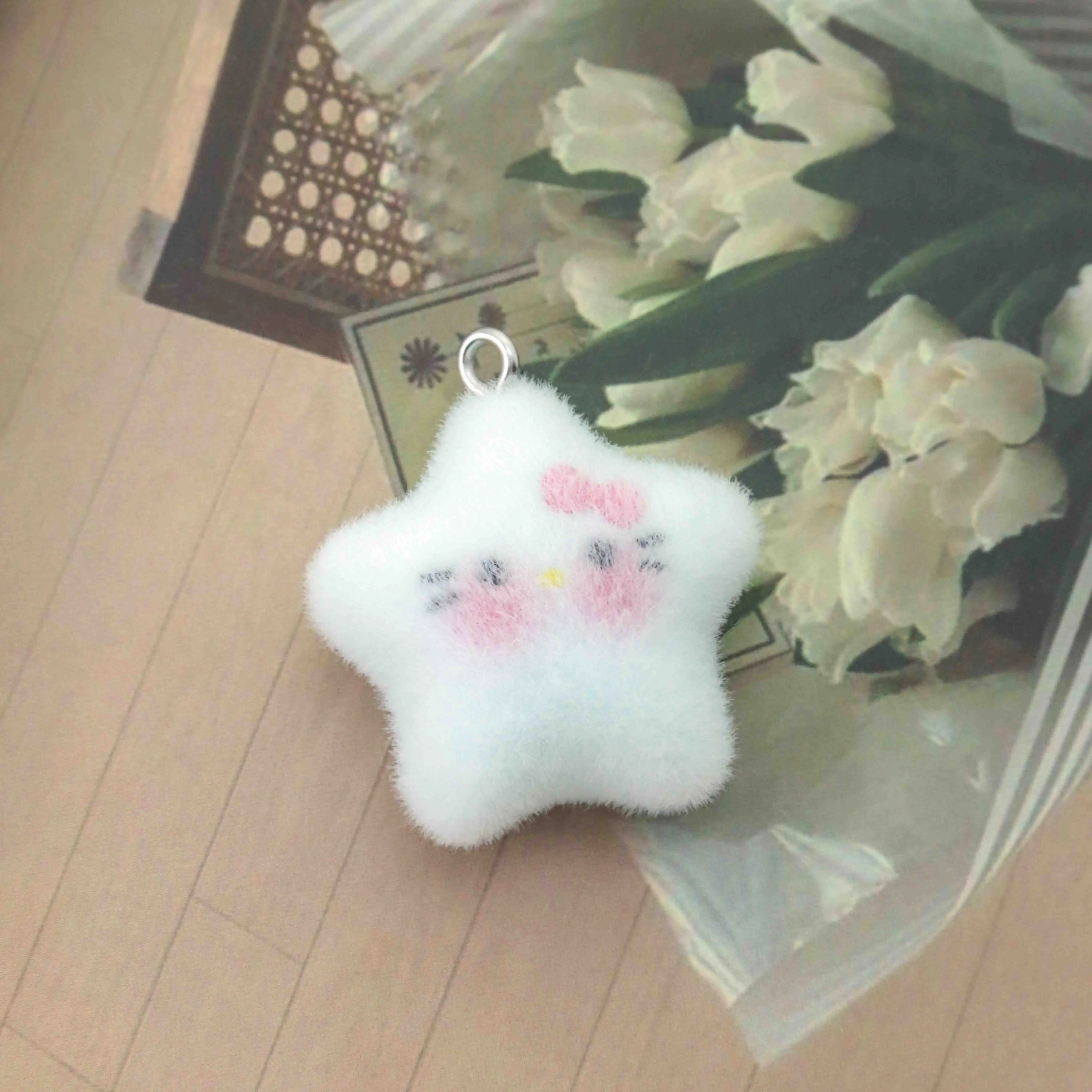 Pendentif étoile en résine floquée, 10 pièces, porte-clés pour la fabrication de bijoux, sac de téléphone portable, collier, Bracelet, accessoires pendentif