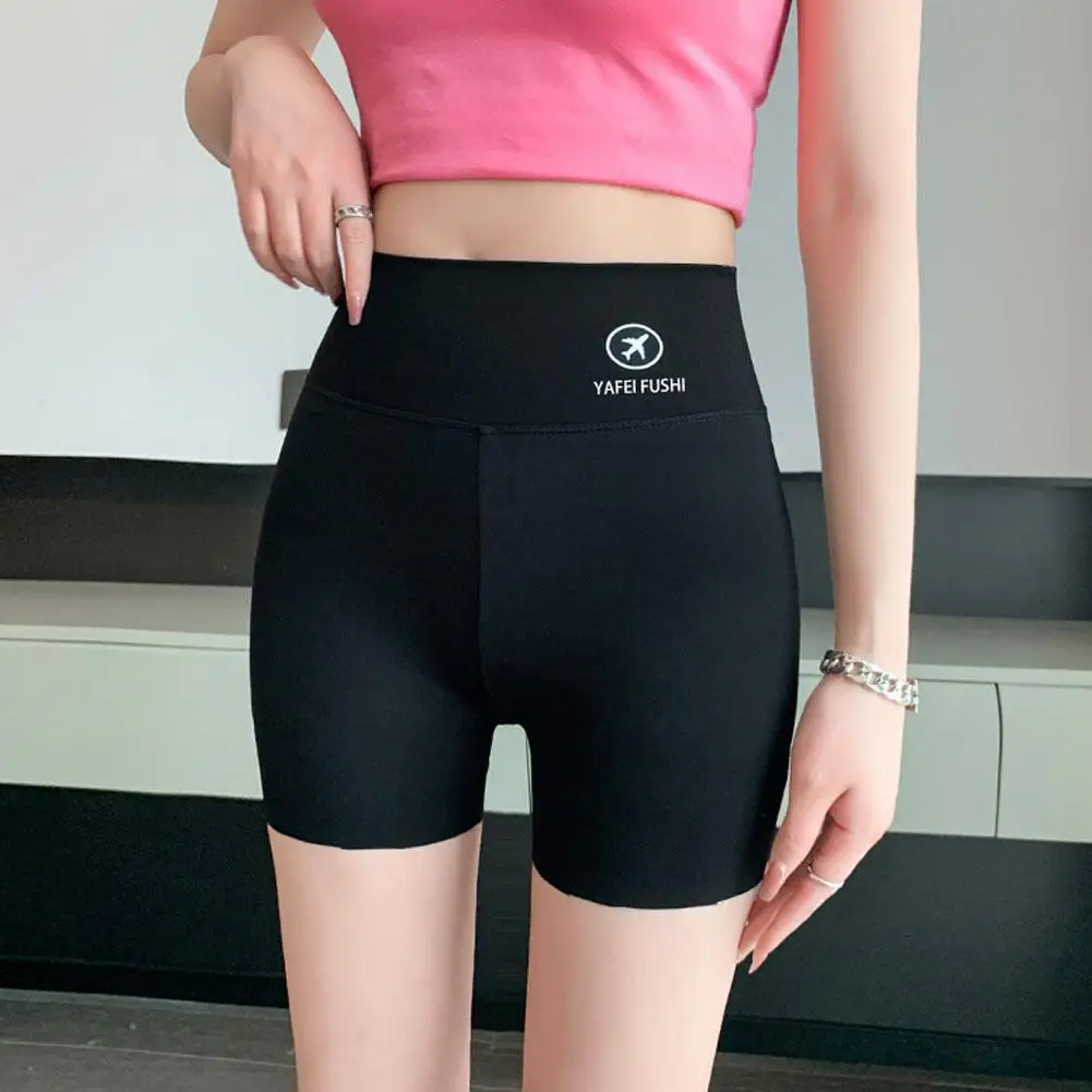 

1pcs Ice Silk High Waist Seamless Yoga Pants Women's Summer Thin Anti-Light Shark Skin Pants Outdoor Wear Three-Quarter Length