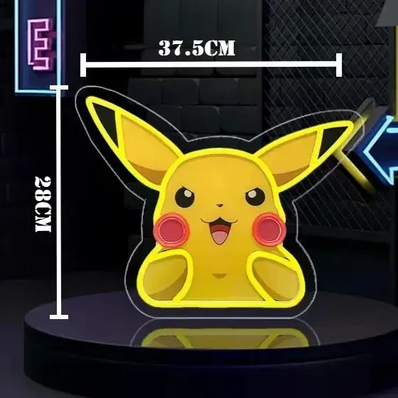 بوكيمون بيكاتشو النيون LED الكرتون أنيمي ضوء النيون عكس الضوء للمنزل مهرجان أنيمي غرفة ديكور حفلة هدية عيد ميلاد للأطفال #4