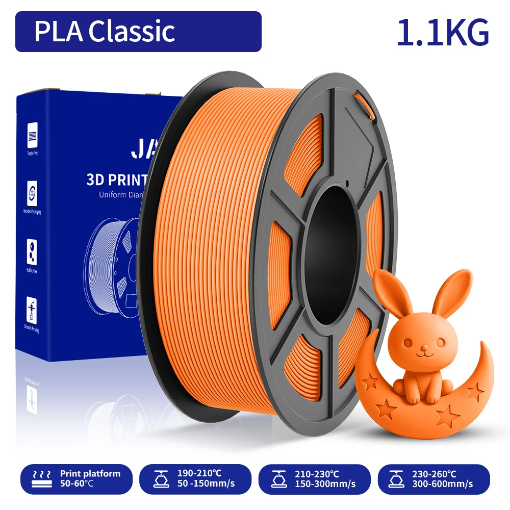 JAYO 3D PLA Classic Printer Filament 1.75mm( High Speed Matte PLA ) 1.1KG/Roll 3D Filament Neatly Wound Matte Effect For 3D FDM image 3