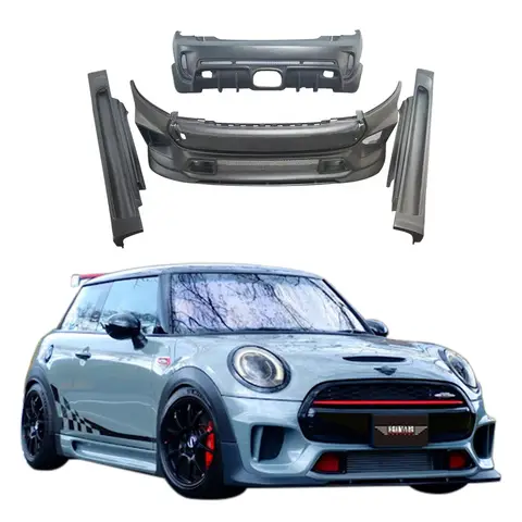 새로운 미니 JCW 쿠퍼 S F55 F56 F57 2013-20 바디 키트 앞 범퍼 후면 범퍼 사이드 스커트-새 상품 배기 컷 아웃 포함