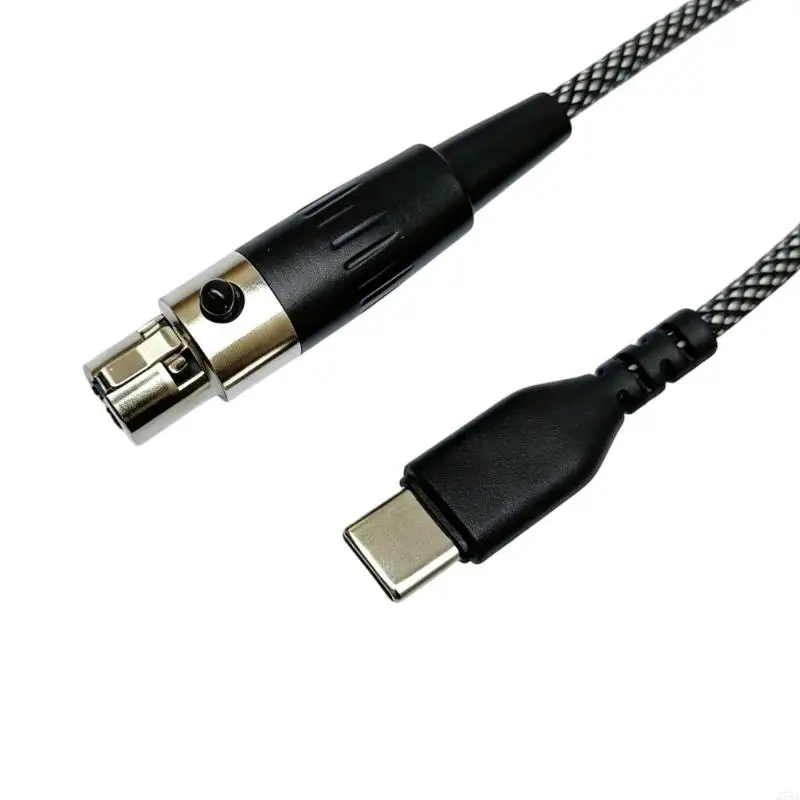 J78A Home Desk Headphone Spare Cord with Type C and Mini 3 Pin, 150CM Replacement Cable for Phone Tablet Laptop Daily and Travel