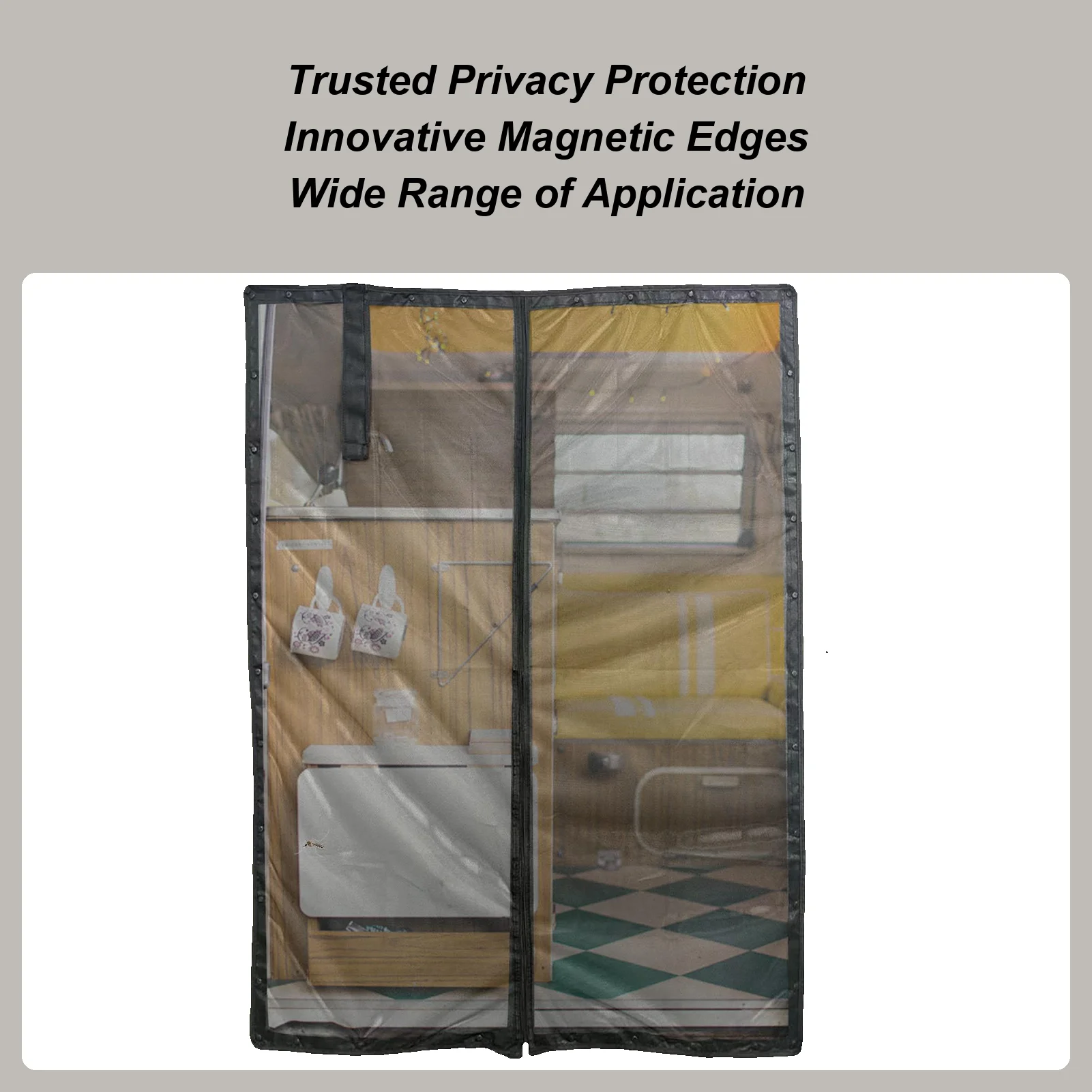 

Замена двери экрана автофургона, магнитная, устойчивая к мухам, УФ-излучению, защитная дверная сетка для экрана конфиденциальности, для кемпинга, приключений на открытом воздухе, дорога