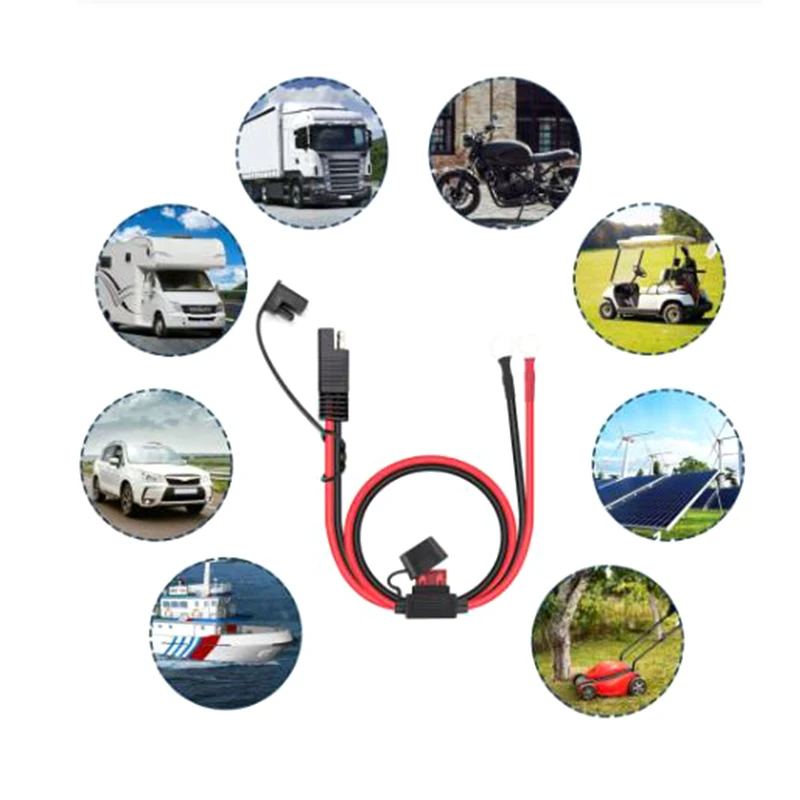 12V Car Battery Charging Source Terminal To SAE 24V Female Pump Plug Truck Modification 12V 24V Charger Cable For Motorcycle