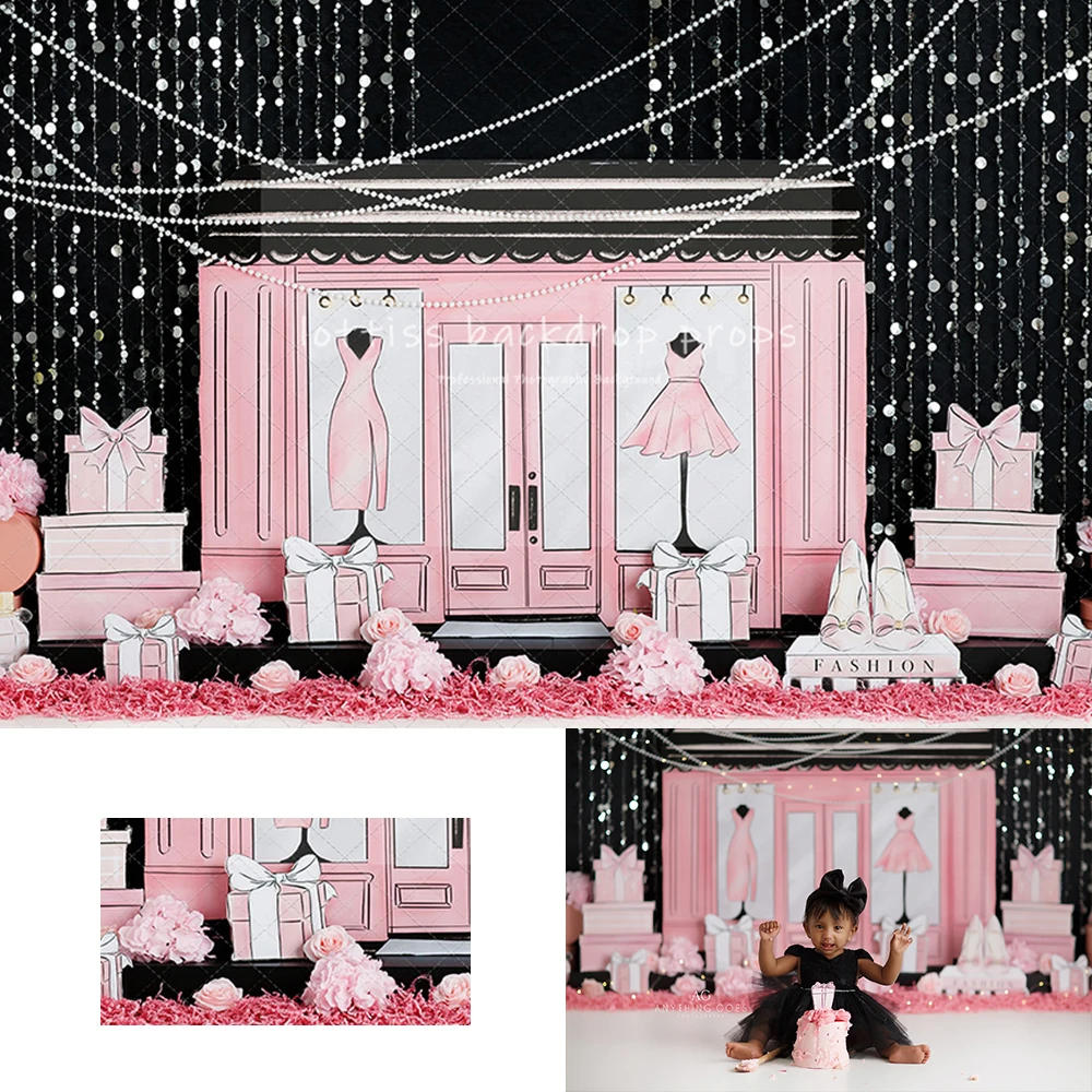 Jewelry Shopfront Backdrops Kids Girl Photography Props Baby Child Photocall Decors Paris Store Backgrounds