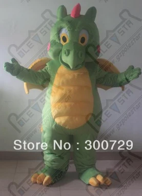 Costume de mascotte de dessin animé de paupières de dragon vert en mousse pour adultes, robe en peluche, mignon, Noël, Halloween, offre spéciale, nouveau