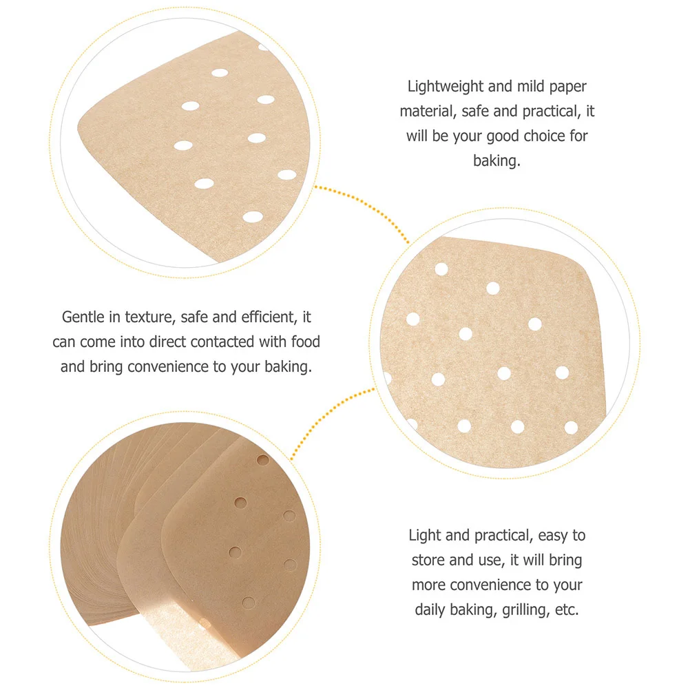 

200 Sheets Oil Resistant Air Fryer Paper Parchment Greaseproof Raw Wood Nonstick Baking