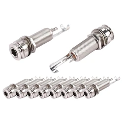 10PCS Guitar Pickup Endpin Output Jack Nickel Strap Lock Chrome