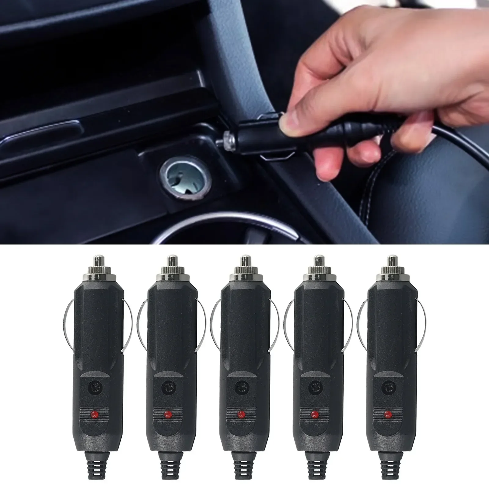 1pcs Car Male Socket Converter Plug Plastic And Metal Car Accessories Car 5A Plug Adapter LED Fuse 12V 24V Volt DC