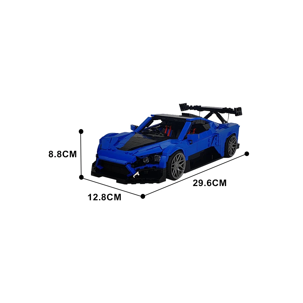 Moc Zenvo TSR-S samochód sportowy klocki DIY Model przeciągnij wyścigi skrzydło zabawki klocki zestawy samochodów sportowych dla dzieci i dorosłych prezenty