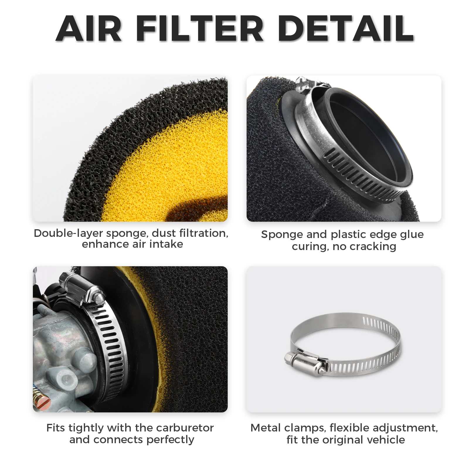 NIBBI Motorrad-Vergaser PZ19mm Vergaser 35mm Schwamm-Luftfilter für DY100 Sun Locomotive 50cc-125cc ATV Dirt Bike Roller Motor – Detail 6