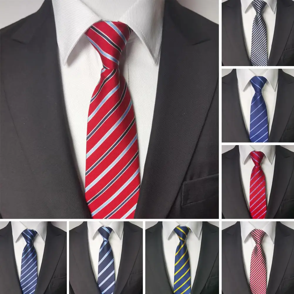 Men Tie with Zipper Men's Zipper Tie Adjustable Length Business Formal Neckwear Wedding Party Accessories with Multiple Patterns