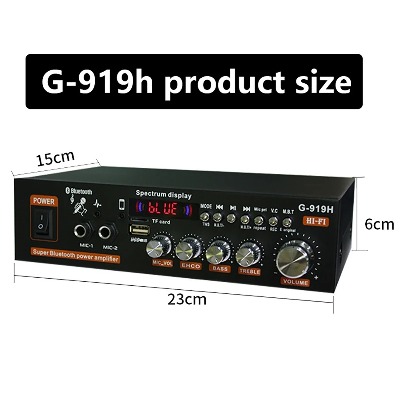 G919H Home Power Amplifier Speaker Audio Bluetooth Amplificador Subwoofer Theater Audio Sound Radio System FM USB TF Card Car