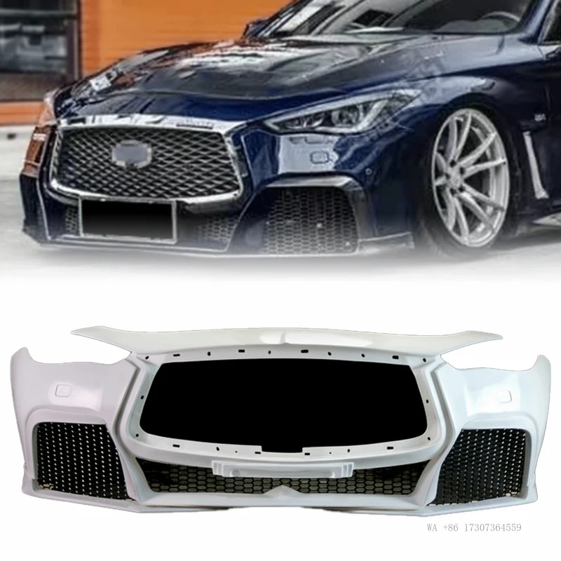 

New EPR For Infiniti Q60/Q50 Project Black S Concept Fiberglass Front Bumper 4Pcs Body Kit Perfect Fit Easy Installation