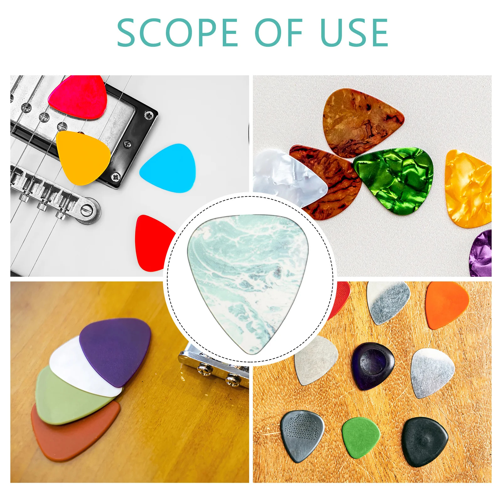 6pcs Guitar Picks Thick Folk Smooth Edges Acoustic Electric Bass Ukulele Thumb Triangle Bulk Variety Pack For Stage Practice