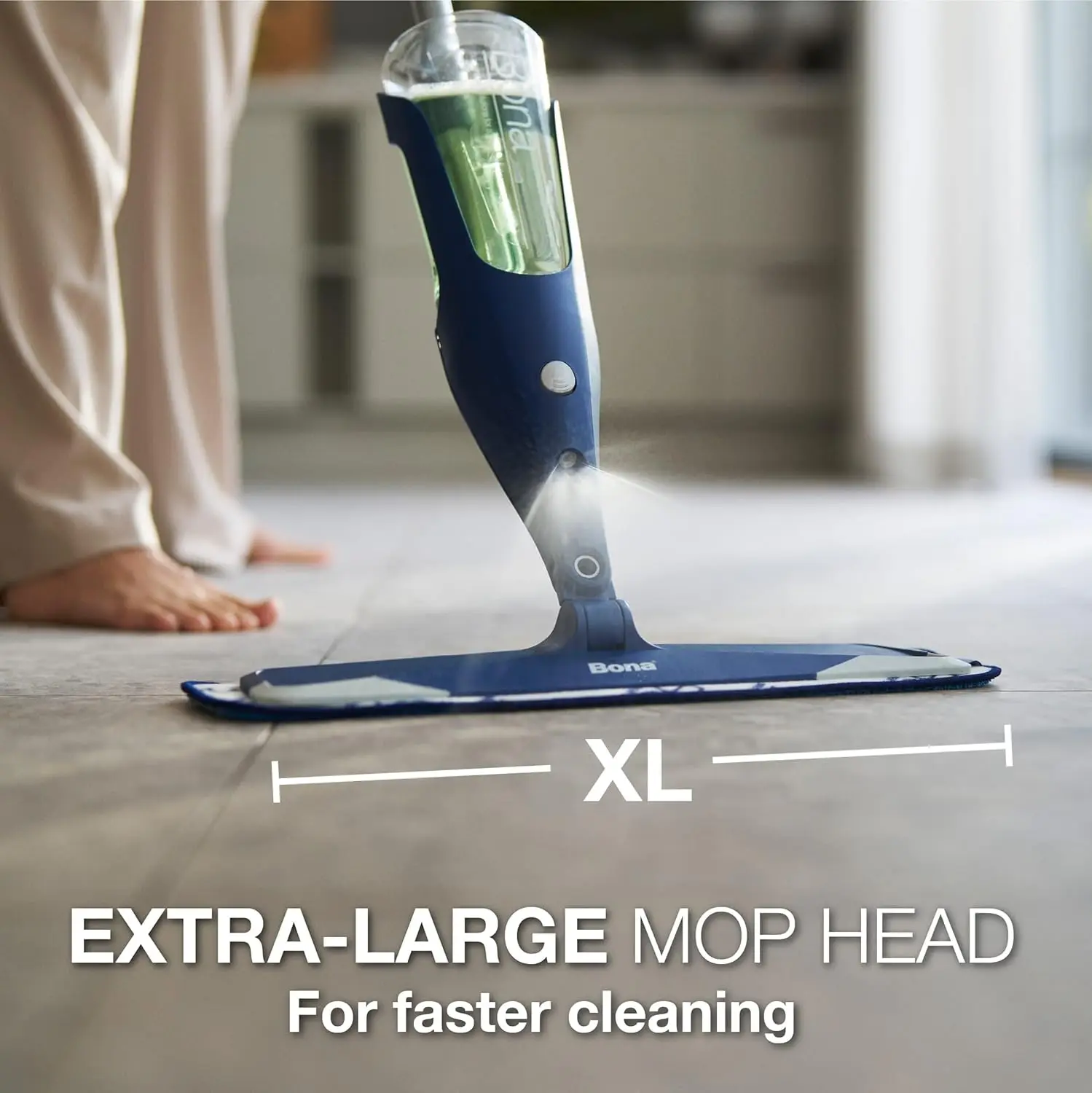 Premium Spray Mop with Microfiber Pad & Cleaner Concentrate for Hard Floors - Stone, Tile, Laminate