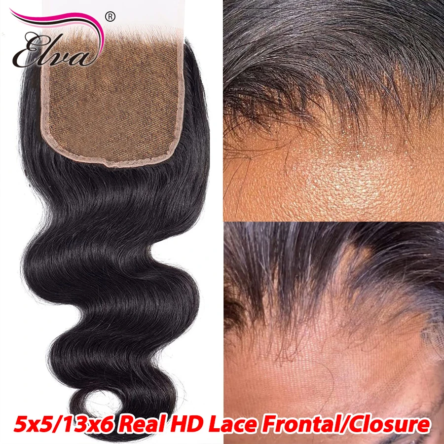 

Elva 5x5 HD Lace Closure Ультратонкие HD Lace Melt Skins 13X6/13X4 HD Кружевная фронтальная застежка Девственные человеческие волосы Прямые и объемные волны