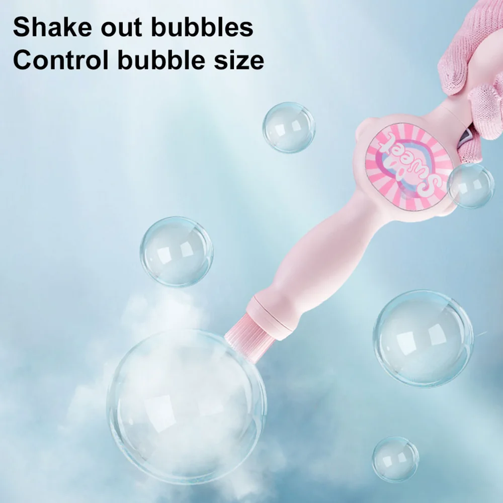 탄성 연기 버블 머신 (버블 액체는 포함되어 있지 않음) 자동 버블 송풍기 장난감 버블 안개 지팡이 휴대용 버블 메이커