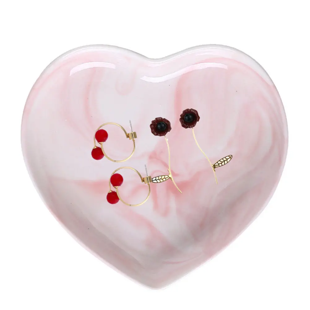 Heart Shape Fruits Plate Size L Creative Ceramic Dinner Dish Elegant Salad Plate Household Tableware Perfect for Home Party