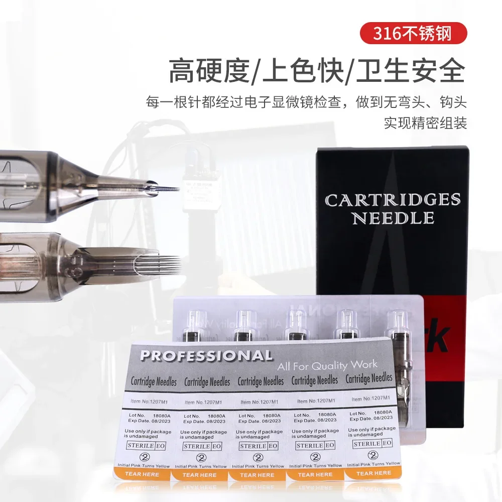 10PCS Disposable Tattoo Cartridge Needle Tools Tattoo Needles Round Liner ＆ Magnum(0.35mm needle)RL