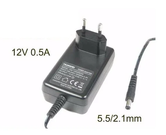 

Power Adapter HW-120050E2W, 12V 0.5A, Barrel 5.5/2.1mm, EU 2-Pin Plug