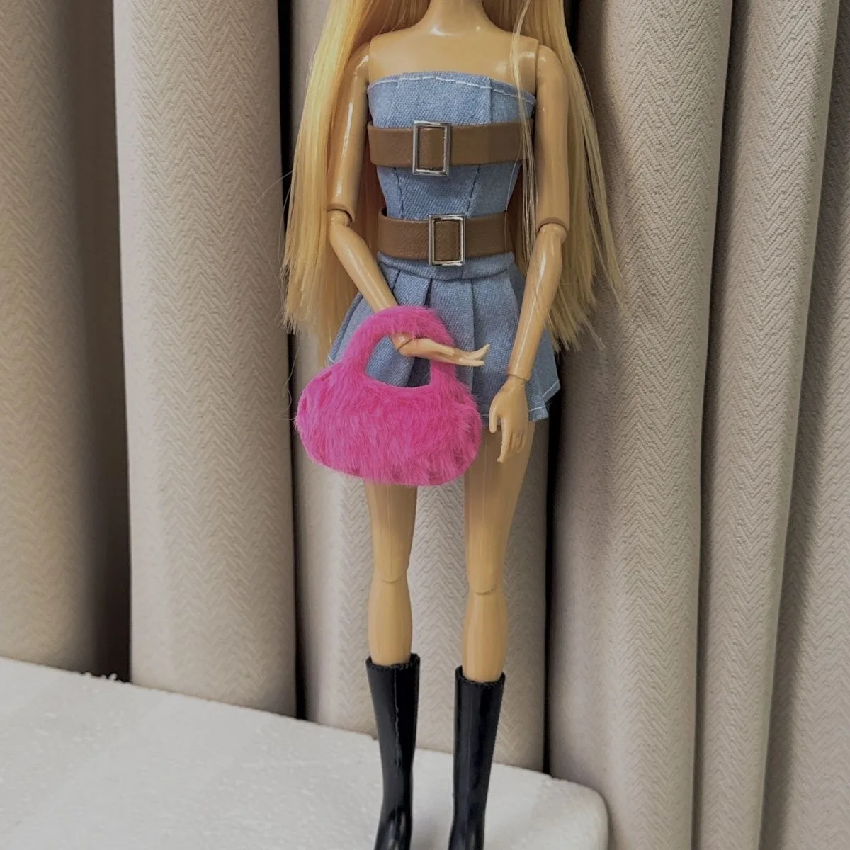 30cm 패션 BABI 공주 인형 트렌디 스파이스 걸스 도파민 데님 스커트 세트 소녀 놀이 집 장난감 선물 1/6 BJD 관절 움직일 수 있음