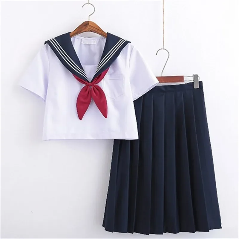 White Schoolgirl Uniform Japanese Class Navy Sailor School Uniforms Students Clothes For Girls Anime Cos Sailor Navy Suit