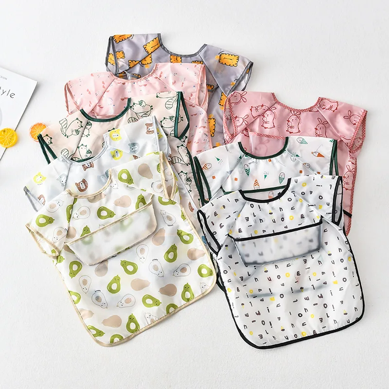 Cute Baby Bibs Waterproof Apron New Cartoon Sleeveless Washcloth Feeding Bib Soft Burp Cloth For Toddler Boys Girls Bandana Bibs