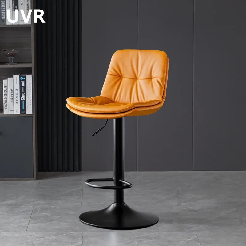 UVR Scandinavian Bar Stool Ergonomic Backrest Chair Lift Adjustable High Chair Wear-resistant Stain-resistant Bar Stools