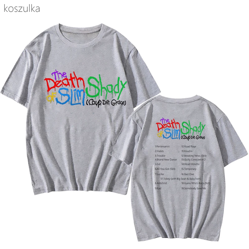 Eminem New T-shirt Casual Tobey Short Sleeve The Death of Slim Shady 100% Cotton Tee-shirt Fashion Pouplar Men/women Tshirt Tops