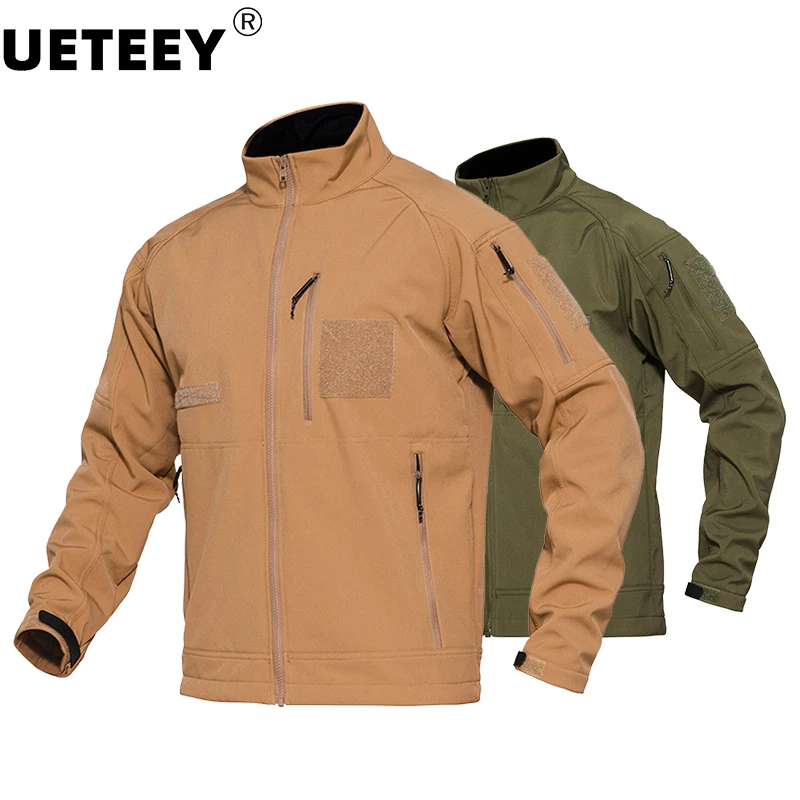 2022 Winter Hot Sale Mens Military Tactical Jacket Outdoor US Waterproof Soft Shell Multi-pocket Fleece Warm Camping Outwear Men