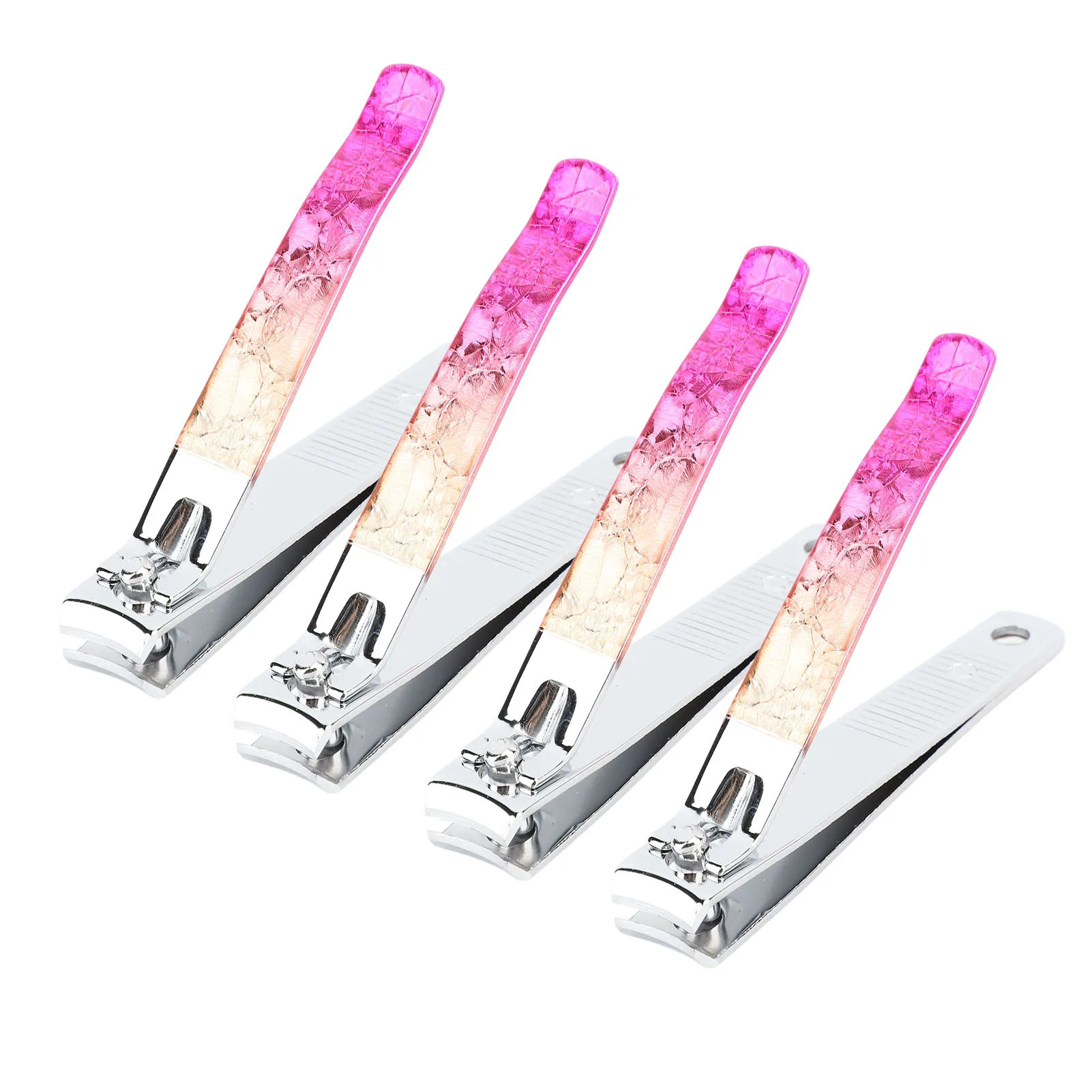 4pcs Fingernail Clippers Stainless Steel  Trimming Comfortable Grip Portable Nail Clippers Compact for Home for Office