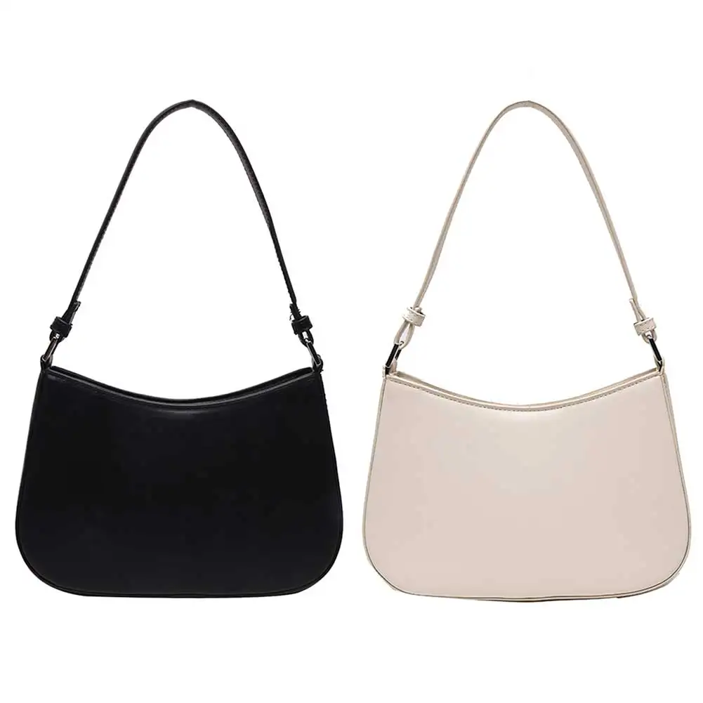 

Women Clutch Purse PU Leather Half Moon Bag Solid Color Mini Purse with Hasp Female Commute Daily Bag